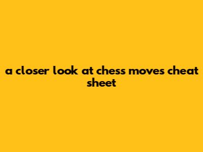 A Closer Look At Chess Moves Cheat Sheet