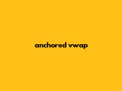 Anchored Vwap