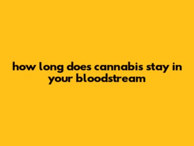 How Long Does Cannabis Stay In Your Bloodstream?