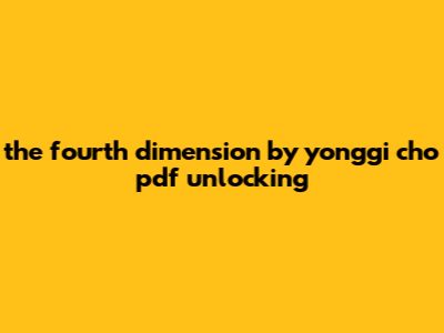 The Fourth Dimension By Yonggi Cho Pdf: Unlocking
