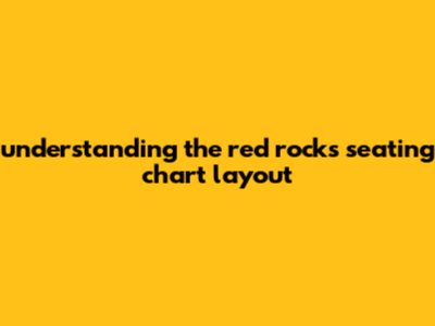 Understanding The Red Rocks Seating Chart Layout