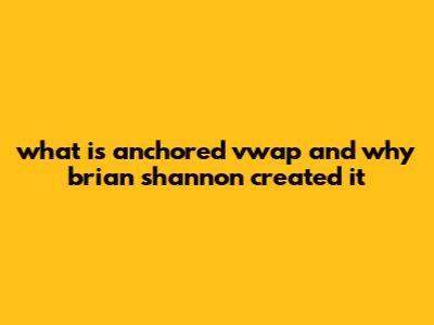 What Is Anchored VWAP And Why Brian Shannon Created It